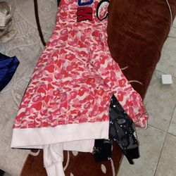 Pink bape hoodie 