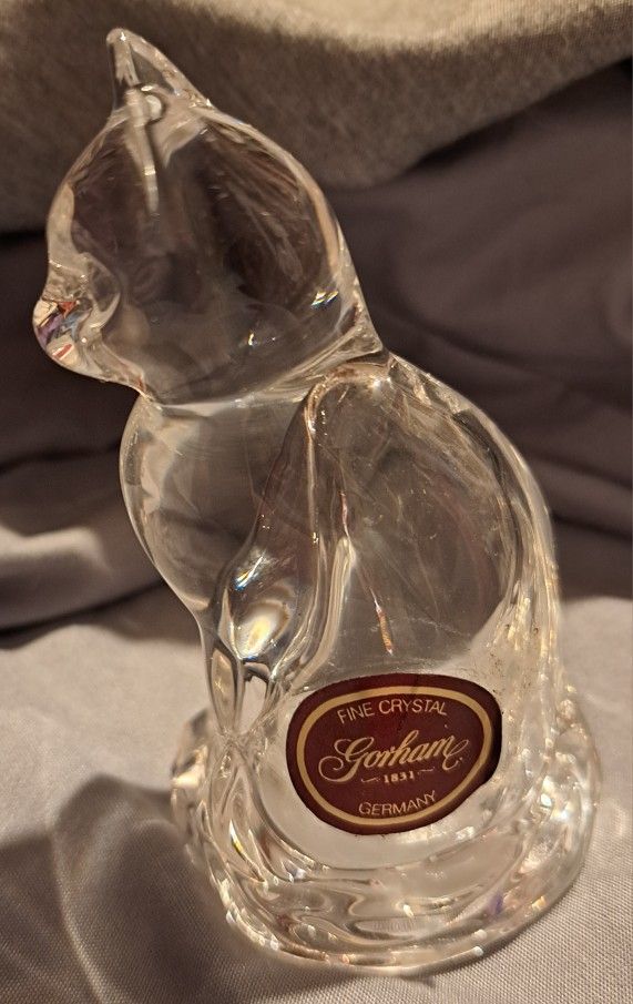 Fine Crystal Cat Salt and Pepper Shaker Set C995 Gorham Germany