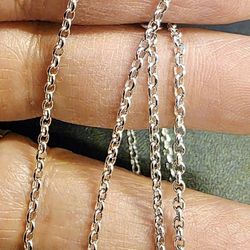 💕 18k White Gold Rolo Chain