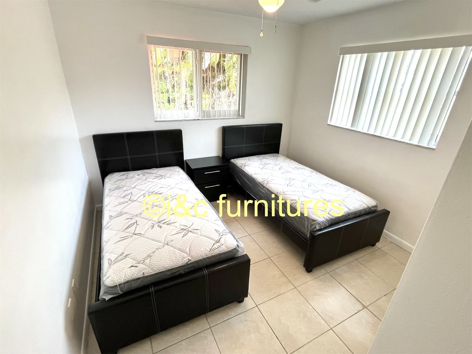 5 Piece Twin Bedroom Set New In The Box Same Day Delivery. 2 Twin Bed Frames 2 Twin Mattresses 1 Night Stand