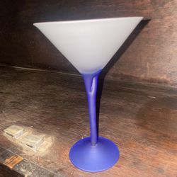 2 Frosted Martini Glasses 
