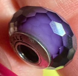 Pandora Purple Faceted Glass Charm AUTHENTIC