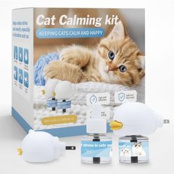 Cat Calming Diffuser 2 Pack Cat Pheromones Calming Diffuser Refill Helps Calm Cats for 30 Days Effectively Relieve Anxiety Stress Starter Kit (48 mL)