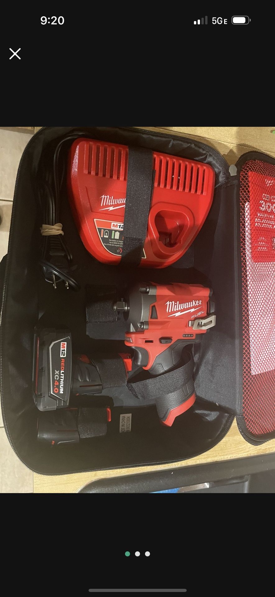 Milwaukee 12v 3/8” drive stubby impact wrench with(2) batt and charger new $275 firm in n Lakeland