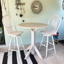 Bar pedestal 36 Inch Round 41 Inches Tall Two Swivel Seat Seats To Come With It Can Be Used Inside Or Out