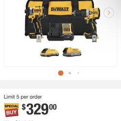 DEWALT 20V XR Lithium-Ion Cordless 2- Tool Combo Kit with 4.0 Ah and 1.7 Ah Batteries and Charger