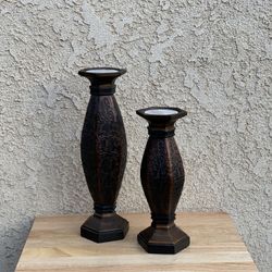 Two Metal Candle Holders
