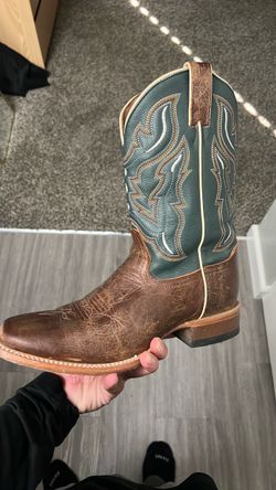 Western Cowboy Boot Brown and Teal