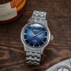 Seiko Presage Cocktail Time Automatic Blue Dial Mens Watch SRPB41