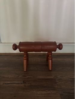 Vintage rolling pin foot stool