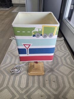 Bacati Lamp For Kids With Train And Transportation Designs.