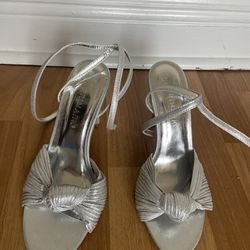 High Heels Sandals Shoes Silver Size 7,5 Club Dance Party Cocktail