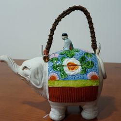 Vintage Banko Ware Teapot with Elephant Rider