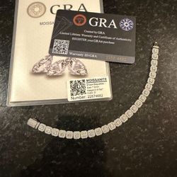  VVS baguette 💎 Bracelet 6mm X 16.7cm In perfect Condition!
