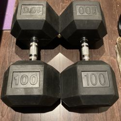 Excellent Condition Hudson Steel Brand Rubber Hex Dumbbells 