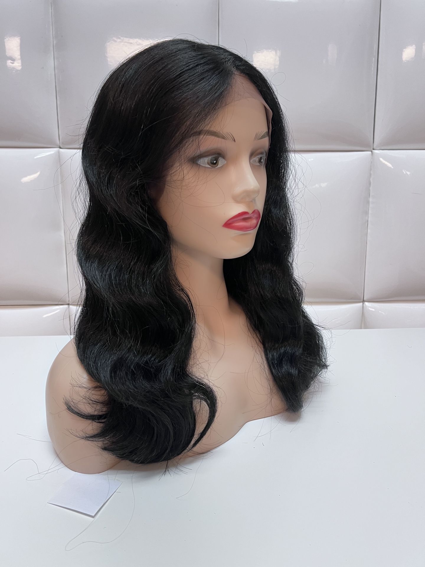Lace Front Wig-wavy Black Hair Wig~costume Cosplay Dress Up-brand New $50- Peluca Negra Ondulada Nueva