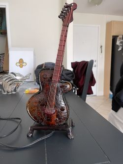 Blown Glass Guitar Lamp