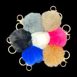 Fuzzy Pom Poms Keychain Multiple Colors Available 💥$5 For Pickup