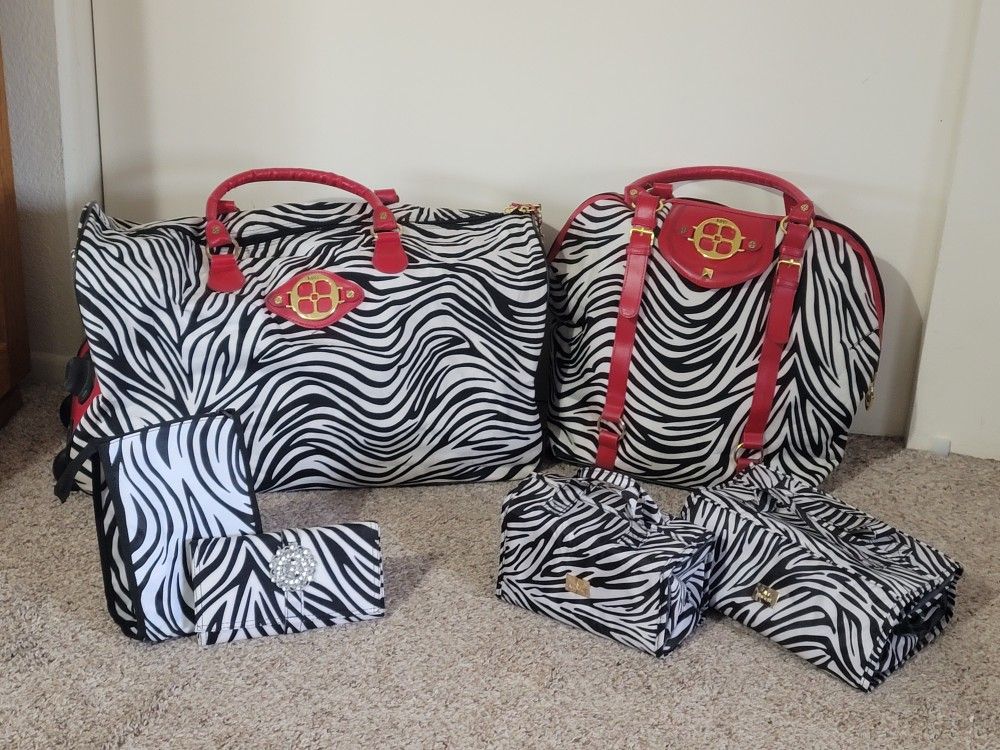 IMAN Zebra Print Luggage Set