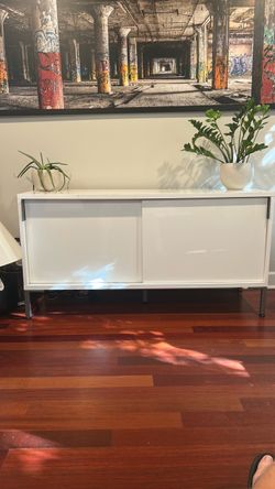 CB2 Modern White Media Cabinet / Credenza