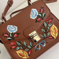 Brown Faux Leather Purse
