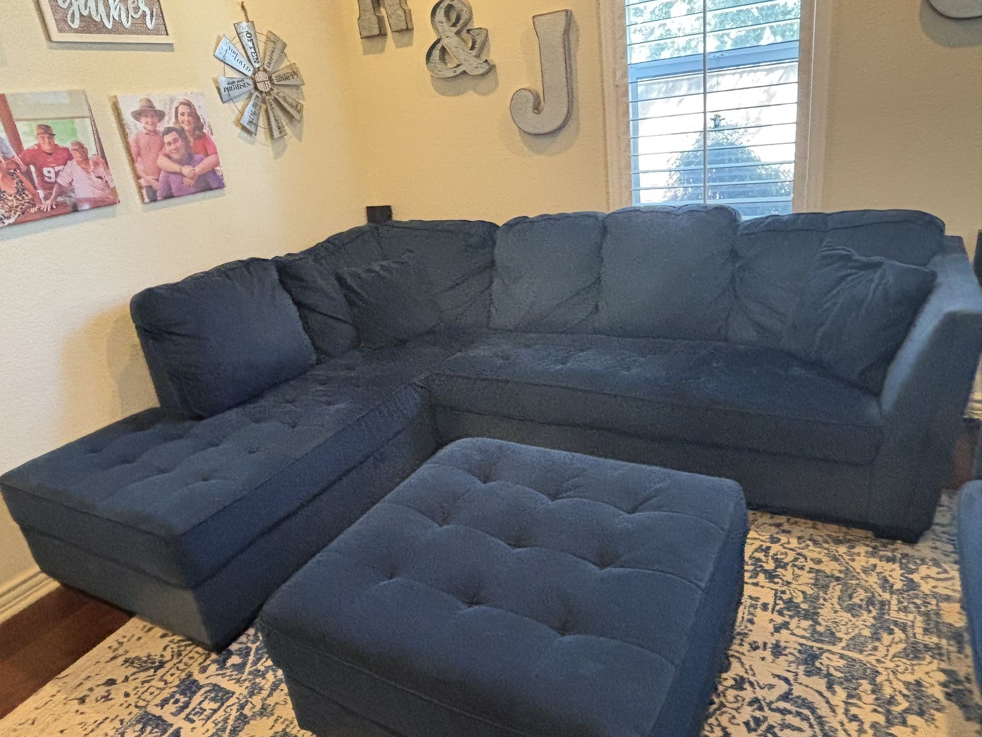 Sectional Sofa And Ottoman Set