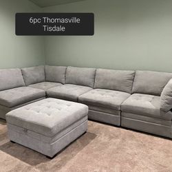 Thomasville Tisdale Modular Sectional Couch Sofa With Storage Ottoman 