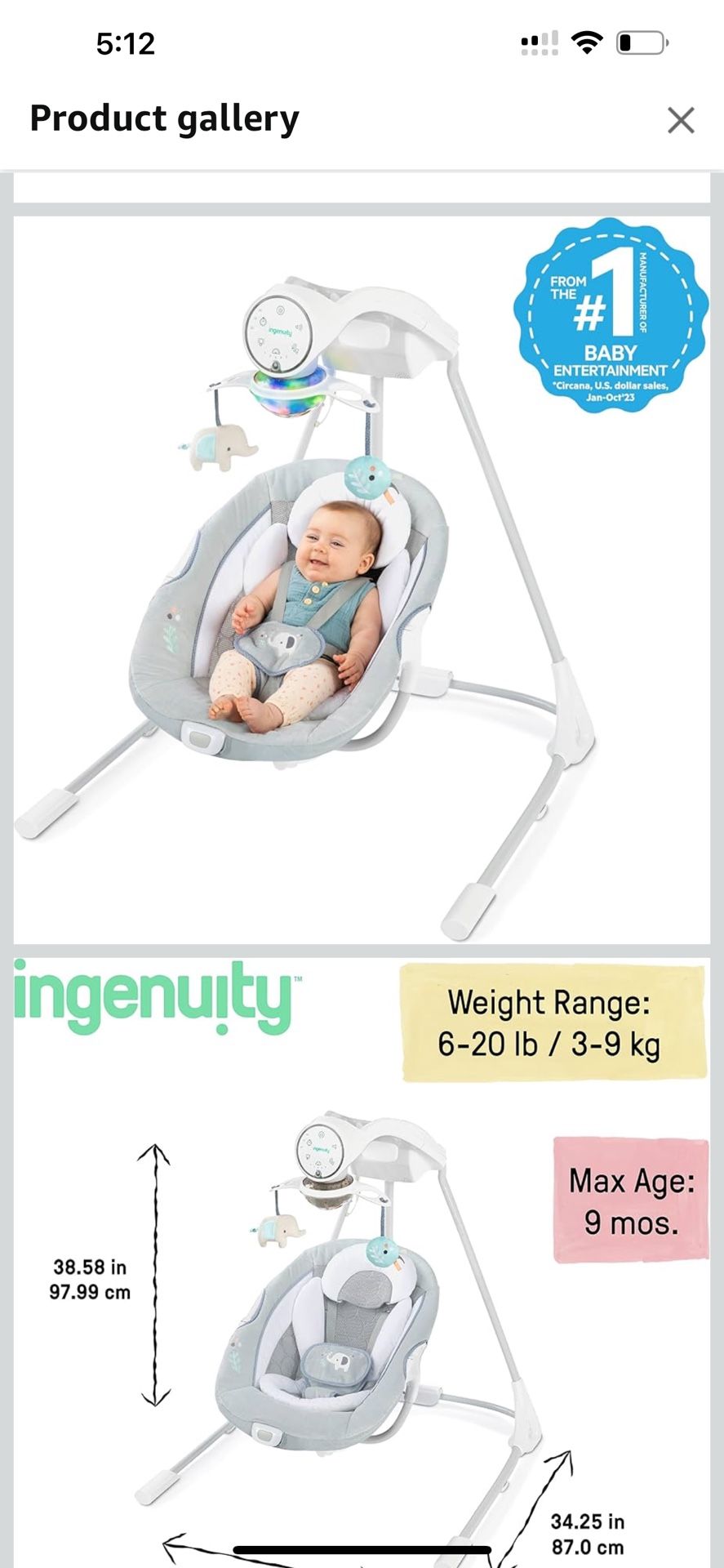 Ingenuity Infant Swing