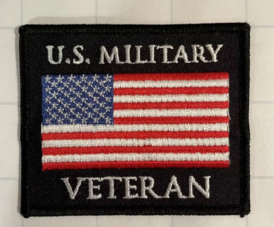 US MILITARY VETERAN PATCH embroidered iron-on AMERICAN ARMED FORCES VET USA FLAG