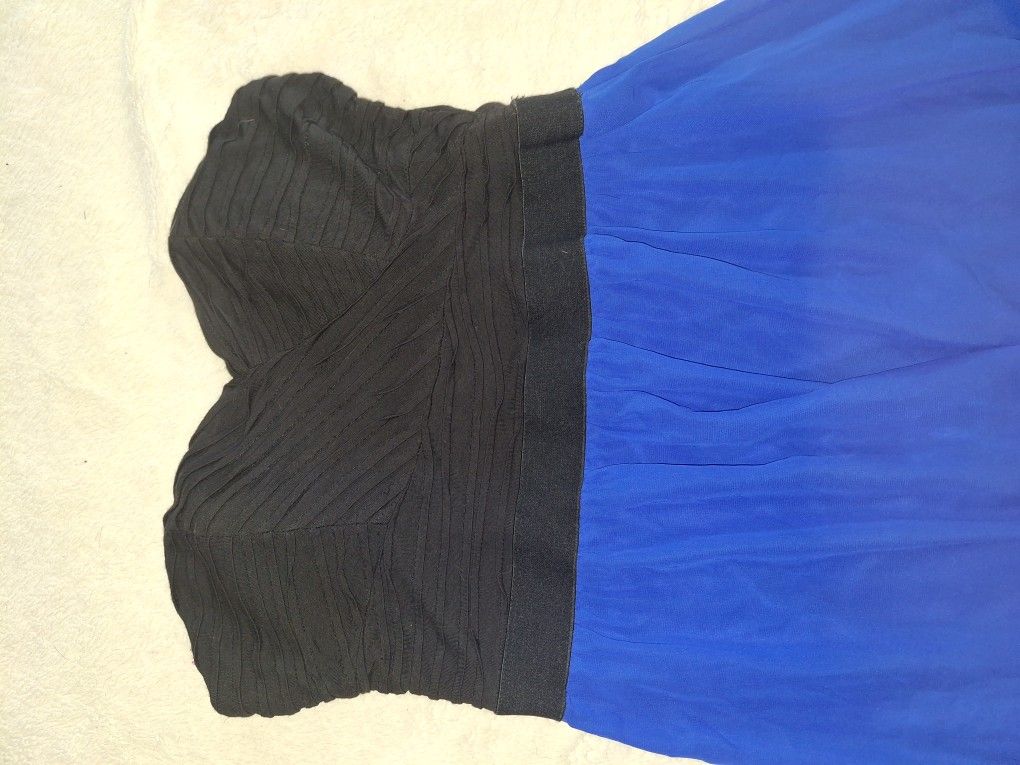 Blue And Black High Low Dress