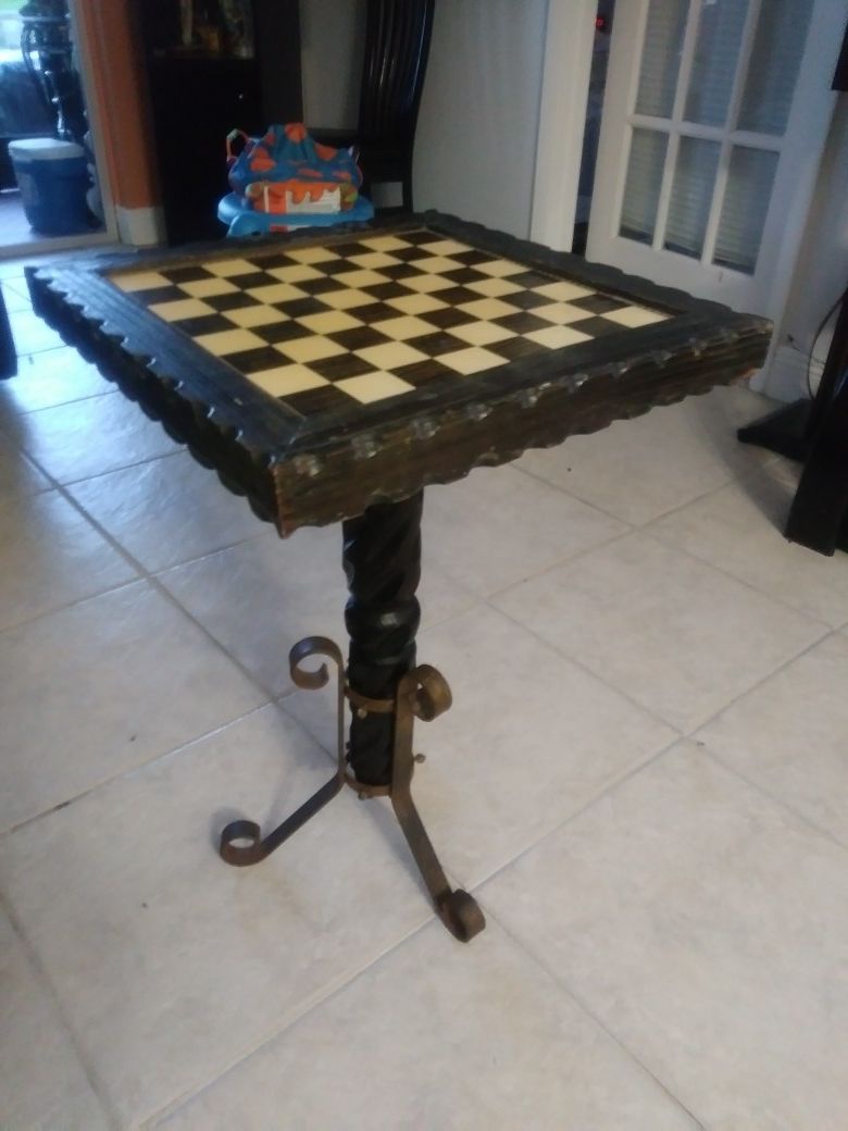 Wooden table chess. Come in two parts