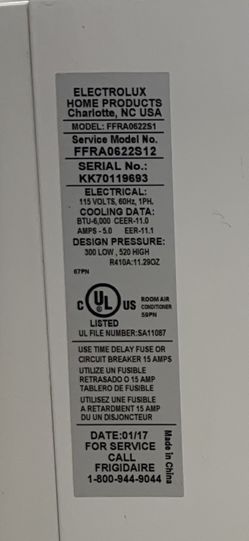 frigidaire ffra0622s12