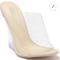 Clear Wedge Mules