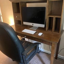 Office Furniture-Desk with Hutch, File Cabinet and Swivel Office Chair 