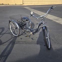 SCHWINN MERIDIAN 3 Wheeled Adult Tricycle With Folding Basket-$200 OBO GREAT CONDITION