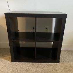 4-Cube Storage Shelf + Bins – Espresso Black Finish