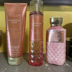 New CHAMPAGNE TOAST Body Cream, Lotion, And Fine Fragrance Mist From BATH & BODY WORKS