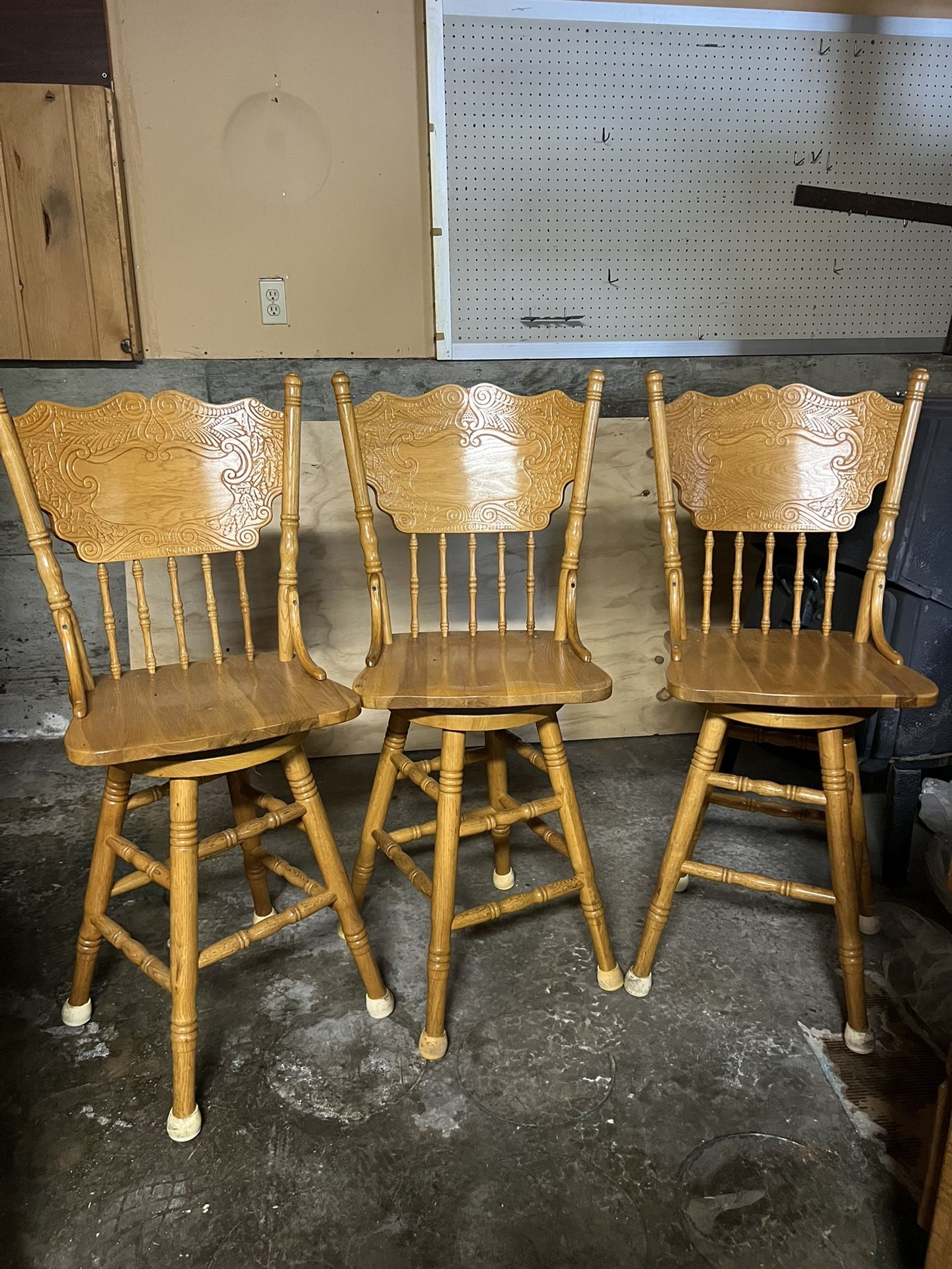 3 Vintage Swivel Bar Stool