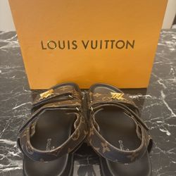 Louis Vuitton Women's Leather Platform Sandals Size 7.5