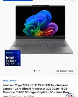 Lenovo Yoga 7i 2-in-1 14" Laptop Luna Grey