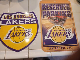 LA Lakers Fan Signs Set of 2