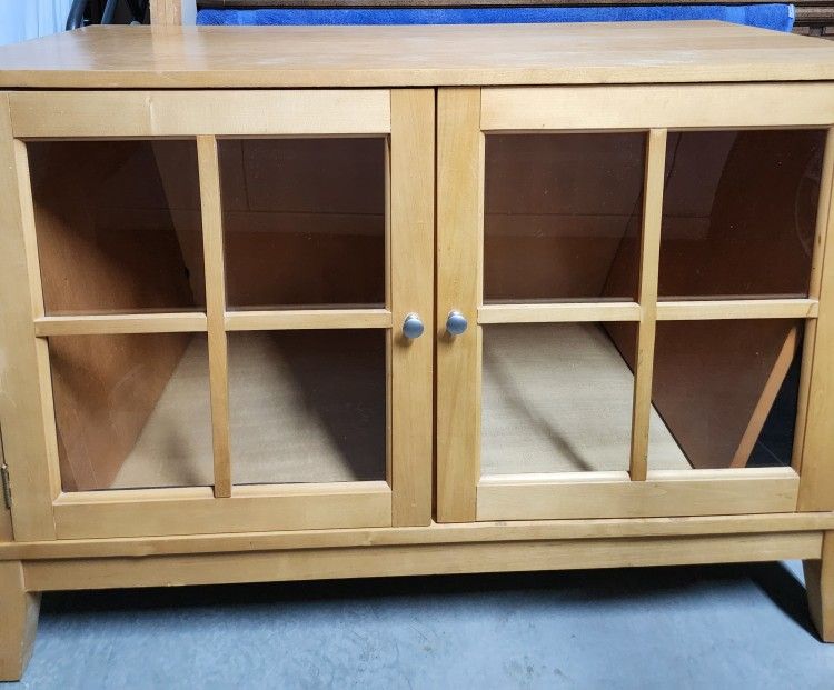 2 Door Farmhouse Console Table W/storage 44.5L×22W×37H - Natural Color