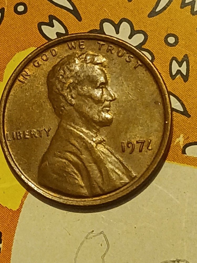 Rare Error 1970s Copper Penny Error 1971