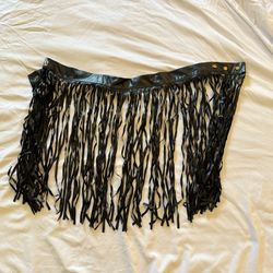 Black Fringe Skirt Medium