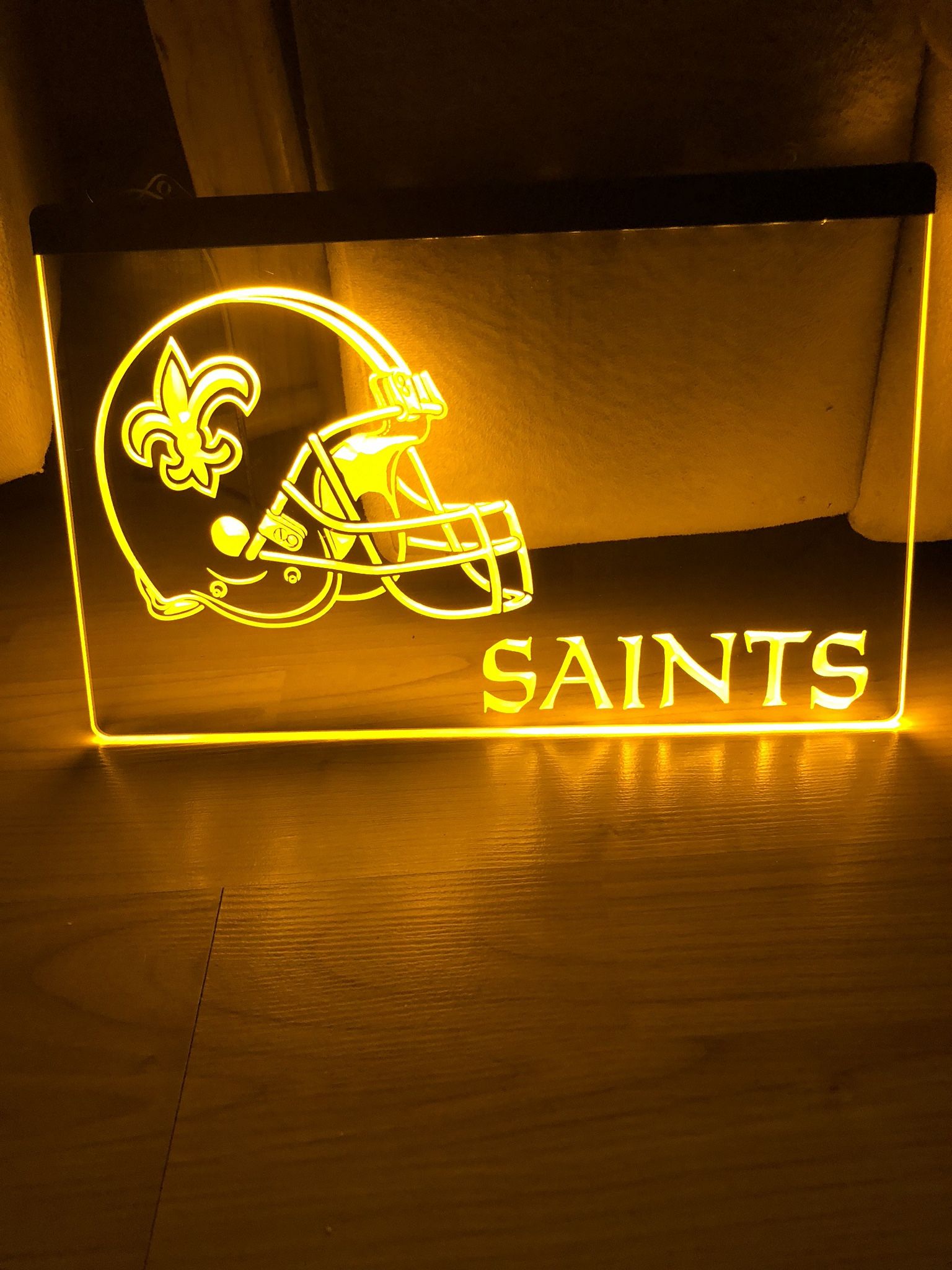 NEW ORLEAN SAINTS LED NEON GOLD LIGHT SIGN 8x12