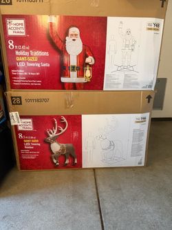 Christmas Decorations-Santa and Rudolph