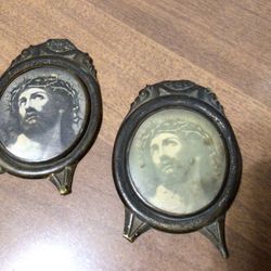 ANTIQUE MINIATURE 2.5” RELIGIOUS PICTURES
