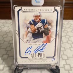 Rob Gronkowski 1/1 On Card Autograph 2018