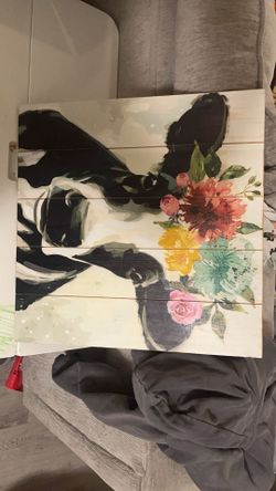 Cow Print Wood Art