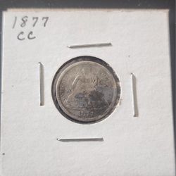 1877 CC  Seated Dime 